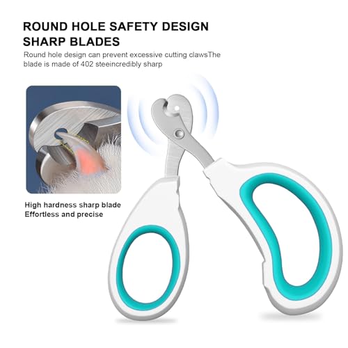 Aogeili Cat Claw Nail Clippers, Beginner Friendly Safety Trimmer, Pet Grooming Essentials Accessories with Stainless Steel Non Slip Handle for Kitten Puppy Rabbit Small Pets - color: green