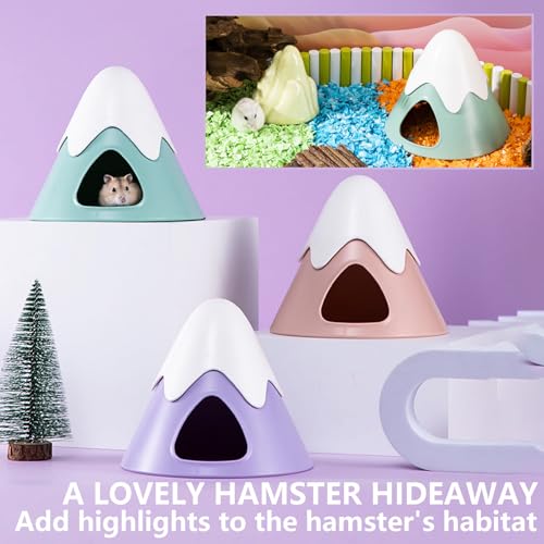 Hamster Hideout, Snowy Mountain Shape Hamster Hide House,Cute Small Animal Habitat Hideaway Hut for Syrian Hamsters, Mice, Gerbils, Rats (Green) - color: Green