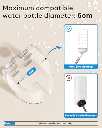 BUCATSTATE Hamster Water Bottles Holder with Magnetic Drop-Resistant | With Adjustable Height, Fits Bottles up to Dia 2 inches, For Hamsters Small Pets (Only Water Bottle Holder)