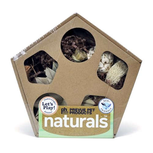 Prevue Pet Products Large Pentagon Forage 'n Play Box - Natural Small Animal Foraging Toy for Hamster, Gerbil, Guinea Pig, Rabbit, Rat, Mouse & Chinchilla Enrichment - size: Large