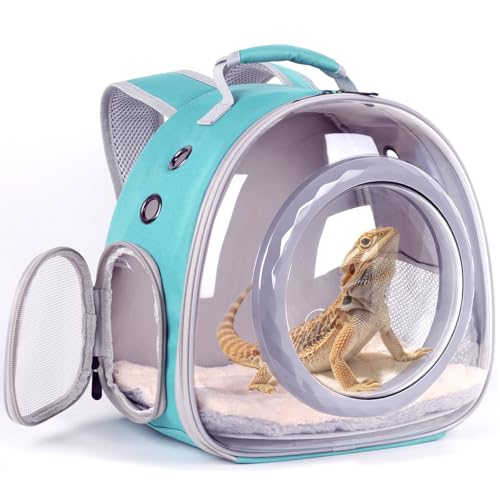 WEVONIGU Guinea Ping Travel Backpack Carrier with Clear Bubble Dome Window Large Space & Breathable Travel Cage with Soft Mat Airline Approved