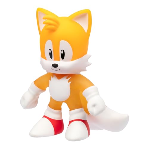 Heroes of Goo Jit Zu Stretch Surge Tails, Powered Up with Glow Surge Giving Him Glow-in-The-Dark Powers, Scrunchy, Stretchy Filling, Stretch Him Up to 3 Times His Size – Sensory Toys - style: Tails - Glow in the Dark