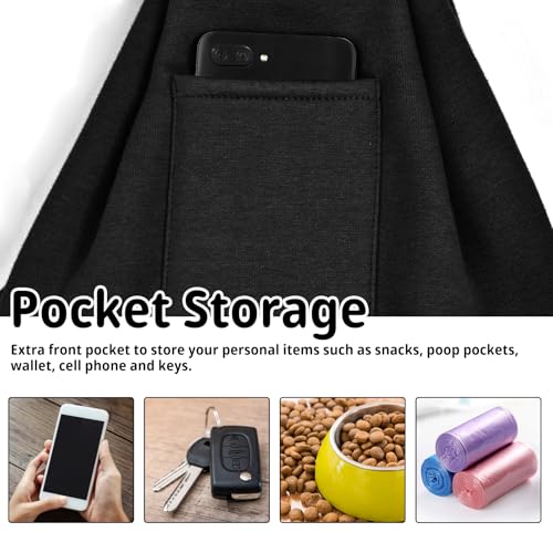 Dog and Cat Sling Carrier - Hands Free Reversible Pet Papoose Bag - Soft Pouch and Tote Design - Suitable for Puppy, Small Dogs Cats Outdoor - color: Black Senior