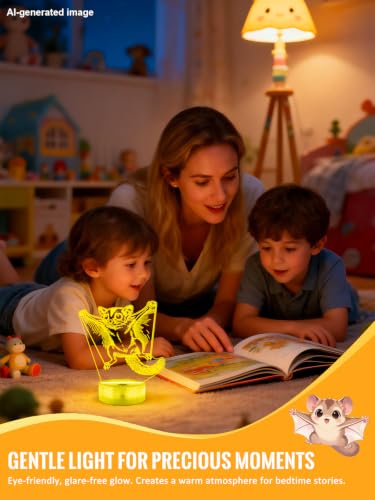 Sugar Glider 3D Night Light for Kids, LED 16 Colors Remote Control Changing Touch Dimmable Table Desk Lamp, Cute Animal Gifts forSugar Glider Lovers Animal Fans - color: Color E