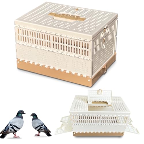 Folding Bird Cage Pigeons Travel Cage Training Cage Release Pairing Cage Plastic Nest Box for Pet Bird Racing Small Animals - size: M