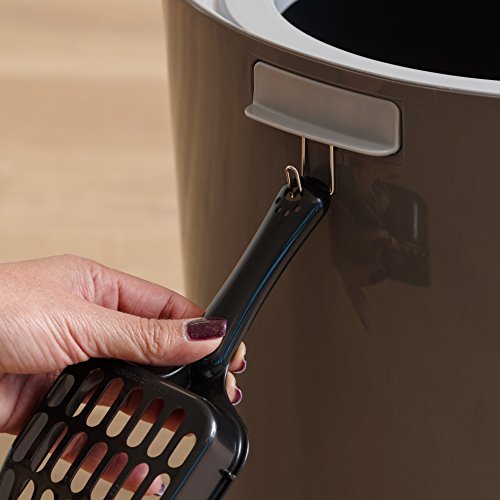 IRIS USA Large Top Entry Cat Litter Box, Hooded Privacy, Black/Gray | Dog-Free Zone, Mess Containment System, Protected Interior, Secure Lid Access, Reduced Tracking, Odor Trapping - color: Black, style: Top Entry