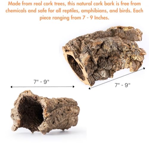 Galápagos (05505) Natural Cork Bark for Reptiles – Ideal for Bearded Dragons, Snakes, and Geckos – Climbing Accessory for Terrariums, Turtle Tanks, and Bird Cages, Tube 7” – 9”, Natural