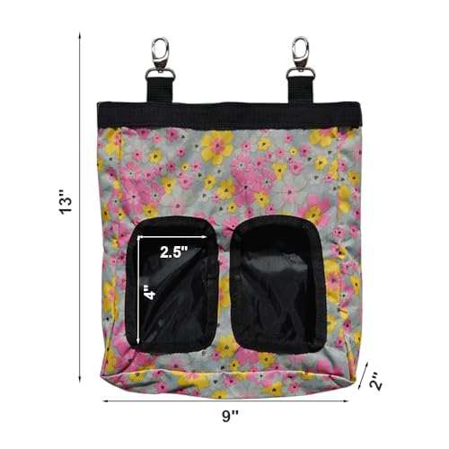 RIOUSSI Guinea Pig Hay Feeder, Hanging Rabbit Hay Feeder Bag. LittleFlowers | Upgraded Double Layer Fabric | Bite Resistant | Cleaner Hay & Less Mess | Small Animal Hay Holder for Bunnies & Chinchillas - color: Littleflower