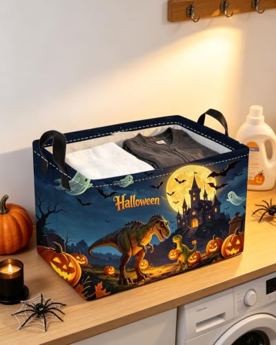 Essme Rectangular Dinosaur Basket,Kids Storage Bins Organizer with Handles for Halloween Room Decor, Gift Basket,Shelf Basket.(Real Dinosaur) - color: Fangzhenkl