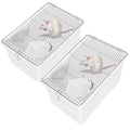 2-Pack Lab Mouse Rat Rodent Cage, PP High Temperature High Pressure with 250 ML Silicone Water Bottle Aluminum Food Retaining Plate for 5-6 Mice or 1-2 Rats (12.59"x8.46"x6.69")