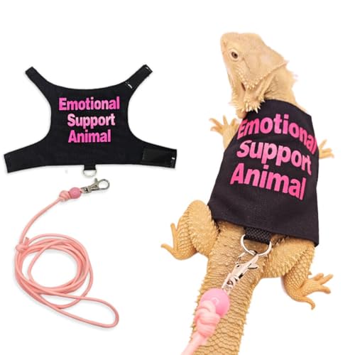 Bearded Dragon Lizards Clothes with Leash Set for Small Pets Reptiles Guinea Pig Apparel Lizards Outdoor Walking Training Harness Leash Hand-Made Costume Photo Prop (Blue) - color: Blue