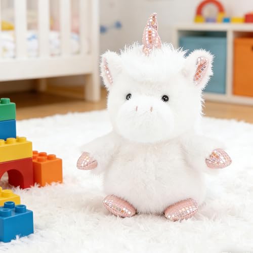 PEACH CAT Unicorn Stuffed Animal Cute Plushies Small Plush Toys Gifts for Kids White (Squeaky) - style: White Unicorn