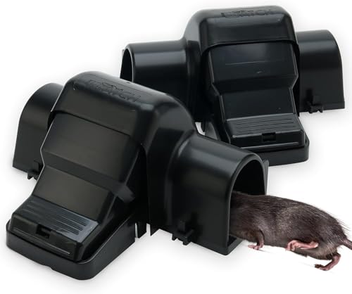 Rat Traps Indoor and Outdoor - Dual-Entry Large Rat Trap Outdoor and Indoor for Home, Garden and Restaurant with 99.9% Trap Rate | Easy to Use Rodent Traps with Safe Hands Free Design - UCatch - size: Pack of 2