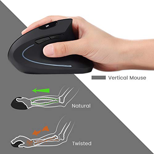 Perixx Periduo-605, Wireless Ergonomic Split Keyboard and Vertical Mouse Combo, Adjustable Palm Rest and Membrane Low Profile Keys, Black, US English Layout (11633) - style: Wireless