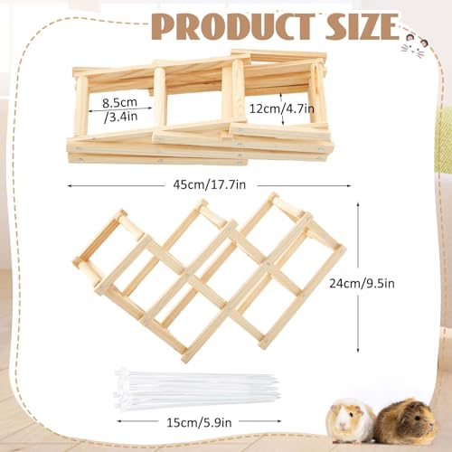 CroBlissful Wooden Rat Climbing Toys, Pet Rat Cage Accessories Climbing Ladder, Hamster Educational Toys, Hanging Hamster Supply for Exploring Chewing Exercising