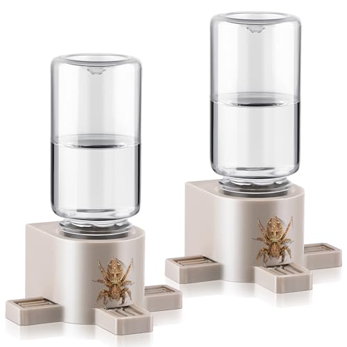 2 Pcs 10ML Jumping Spider Water Dispenser with Magnets, Wooden | Gravity-Fed Automatic Water Supply, Safe Material forTarantulas Enclosure/Habitat, Flexible Magnetic Installation