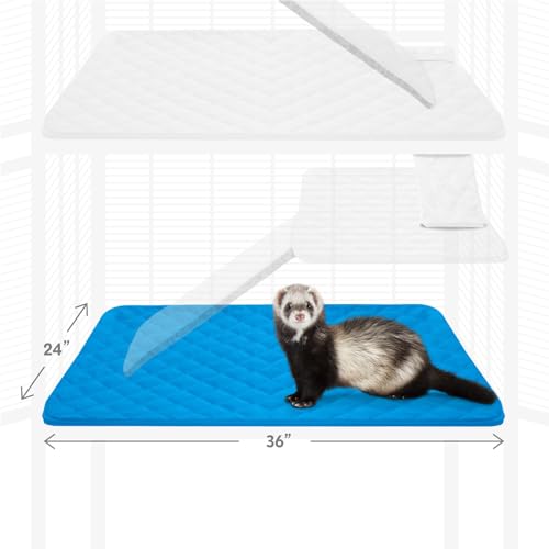 Paw Inspired Fitted Fleece Bottom Pan Liner for Critter Nation Cage, Blue | Tray Cover for Ferret Nation/Critter Nation Cage, For Ferrets, Rats, Chinchillas, Hedgehogs, Small Animals, Pets - color: Blue, size: Bottom Pan Liner
