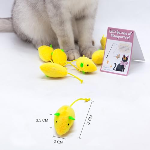6-Pack Lemon Cat Toys Green&Yellow Cute Mouse for Kitten Play, Chase and Wrestle, PP Cotton & Catmint Filled, Teething and Chew Toys - color: 6-PCS