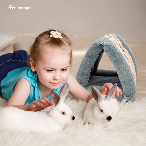 Niteangel Foldable Guinea Pig Tent Bed & Warm Tunnel for Rabbit Ferret Chinchilla Bunny Rats or Other Small Animals - color: Triangle Bed