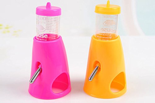 S-Lifeeling Hamster Fountain Water Bottle Holder Dispenser Food Container Cool Room Mice Random Color