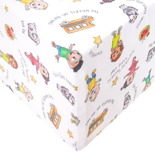 Copper Pearl Premium Fitted Knit Crib Sheet/Toddler Sheet CoComelon Friends - color: Cocomelon Friends
