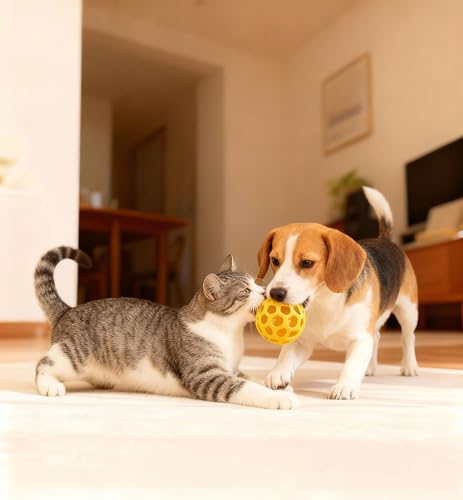 2PCS pet Bell Ball Toy,Suitable for Dogs, Cats, and Other Animals. Safe and Durable, bite-Resistant Design, Interactive Toy, Promotes Activity, an Essential Daily Plaything for Pets. - color: Orange