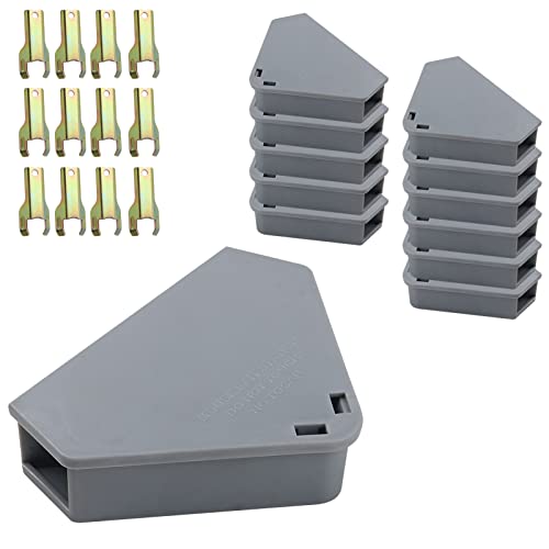 Anblak Mouse Station with Keys Grey 12 Pack, Key Required Mouse Stations, Mice Stations, Keeps Children and Pets Safe Indoor & Outdoor - color: Grey, size: 12 pack