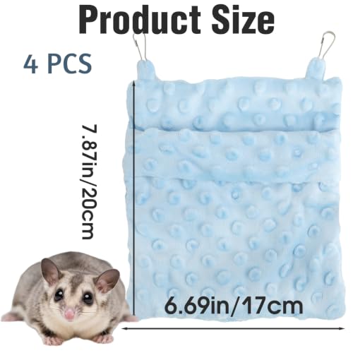 Small Animal Hammock Sleeping Bag Pink Suede Hanging Warm Nest for Hamsters, Hedgehog Squirrels, Ferrete and Other Small Pet Cage Accessories