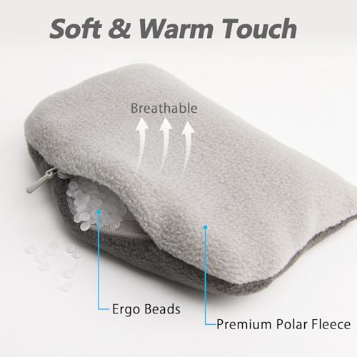 Large Mouse Wrist Rest Bean Bag, Ergonomic Mouse Support Pad Filled Ergo Beads for Computer, Laptop, PC Gaming (Gray) - color: Gray