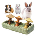 TEEWY Guinea Pig Chew Toys, Prevent Teeth Overgrowth, Natural Timothy Grass & Vegetables, Hamster Chew Toys, Guinea Pig Toys, Chinchilla Toys, 4PCS, Grass Patch & Mushrooms - style: 4PCS-Grass Patch & Mushrooms
