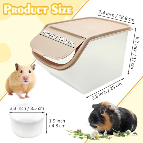 PINVNBY Chinchilla Dust Bath House Hamster Sand Bath Container Transparent Totoro Plastic Sand Bath House with Sand Cup Cage Accessories for Guinea Pig Hedgehog and Other Small Animals（Coffee Color） - color: brown