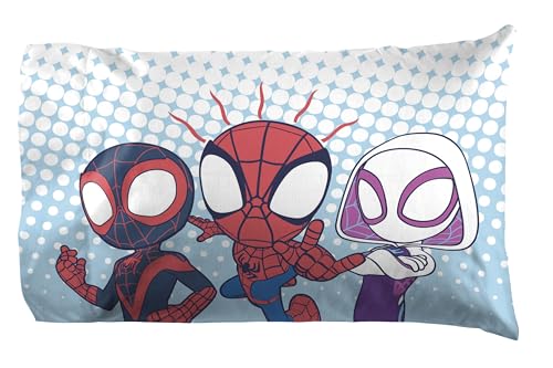 Jay Franco Kids Sheet Set with Fitted, Flat Sheets & Pillow Cover - Ultra-Soft Bedding with Pillowcase for Room Decor, Multi - Spidey & Friends, 3 Piece Toddler - color: Multi - Spidey & Friends, size: 3 Piece Toddler