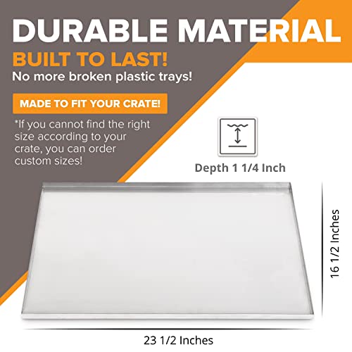 Metal Dog Crate & Kennel Replacement Tray/Pan, Galvanized, 24x16 in | Chew-proof, crack-proof, rust-resistant. Fits Most Standard 24 in Crates. - color: Galvanized, size: 23.5"L x 16.5"W x 1.0"H