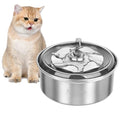 Small 1L Cat Water Fountain Stainless Steel, Quiet Drinking Bowl Dispenser for Indoor Pets and Dog, BPA Free, Easy to Clean,No Adapter Included