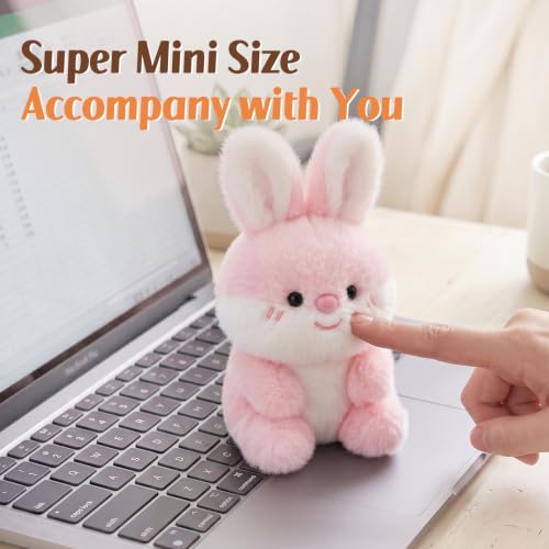 Ditucu Palm-Sized Bunny Stuffed Animals Cute Soft Rabbit Plush Doll Small Plushies Toys Gifts for Kids Pink 6 inch - style: Bunny