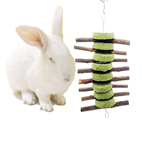 3 Pcs Bunny Chew Toys, Rabbit Chew Toys | for Teeth Grinding, Natural Organic Apple Wood Stick for Improve Rabbits Guinea Pigs Hamsters Dental Health