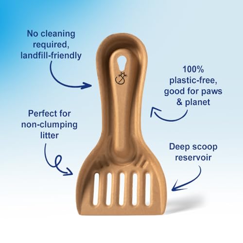 Disposable Cat & Rabbit Litter Scoops - All Natural, Plastic Free & Sustainable, Travel Kitty Litter Scooper for Bunny, Hamster, Guinea Pig, Ferret, Rat & Other Animal Litter Boxes (6-Pack)
