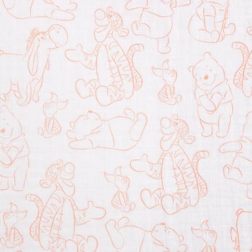 Disney Winnie the Pooh 3 Piece Muslin Swaddle Baby Blanket Set - color: Winnie the Pooh Yellow, Aqua, and White