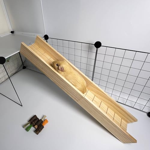Guinea Pig Bridge, Small Animal Wooden Ladder Ramp, Guinea Pig Cage Ramp Bridge, Guinea Pig Cage Accessories for Guinea Pigs, Ferrets, Chinchillas (Large) - size: 60 cm