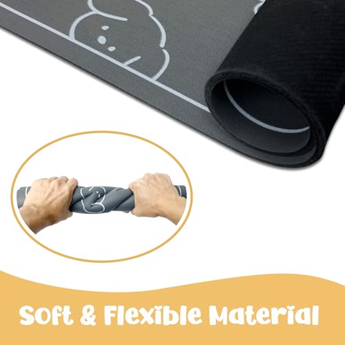 WENBOKMIN Dog Food Mat, Diatom Ooze Cat Water Mats Non Slip for Floors Waterproof and Water Absorption, Easy to Clean-Dog (15.5" H*23.5" L) - color: Black-Dog, size: 23.5"L x 15.5"W