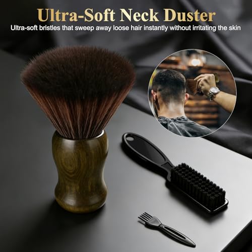16 PCS Professional Barber Comb & Brush Set | 10oz (300ml) Continuous Spray Bottle, Carbon Fiber Rat Tail Comb, Neck Duster, For Men, Women, Salon & Home
