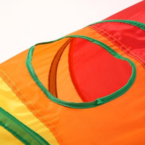 Pet Cat Tunnel, Long Straight Tunnels for Indoor Cats, Collapsible Pet Tunnel for Kitten, Puppy, Rabbit, 25cm-Wide Tunnels, Durable & Breathable, with Peek Hole Toy Ball - color: Long Straight Tunnel & Rainbow