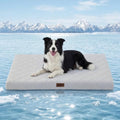 ZOMISIA Cooling Dog Bed for Crate, Q-Max>0.5 Cooling Mat with Removable Washable Cover, Orthopedic Egg Crate Foam Summer Pad for Extra Large Dogs, 41x27 Inch, Grey - size: 41x27"(XL-Crate)