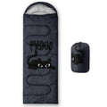 AILONEN Midnight Meow Sleeping Bag, Charcoal Cat Eyes Crescent Graphic, Portable Camp Sack Sleepover Style - color: Midnight Meow