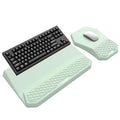 3-in-1 Ergonomic Keyboard Stand with Wrist Rest & Mouse Pad Set,Light Green | Comfy Keyboard Riser Holder Soft Mousepad with Massage Design, Memory Foam and Non-Slip PU Base for Pain Relief - color: Light Green
