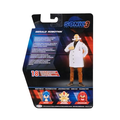 Sonic The Hedgehog Sonic 3 Movie 5" Action Figures: Gerald Robotnik Wave #3 | Sonic The Hedgehog Movie 5 Inch Action Figure Wave 3 - Gerald Robotnik - color: Gerald Robotnik