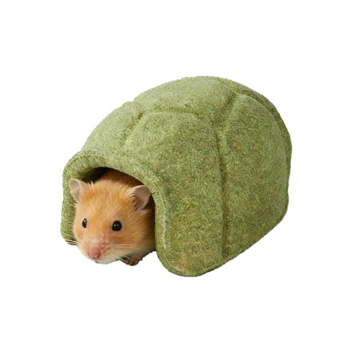 Generic Natural Seagrass Hamster Hideout, Turtle Shell Chew Toy Small Animal Shelter for Gerbil Chinchilla