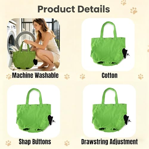 Cat Carrier Bag, Soft Pet Canvas Shoulder Carrying Pouch Hand Free Kitten Backpack with Holes for 5-11 lbs Small Dogs, Cats, and Pets Outdoor Travel, Green - color: Green