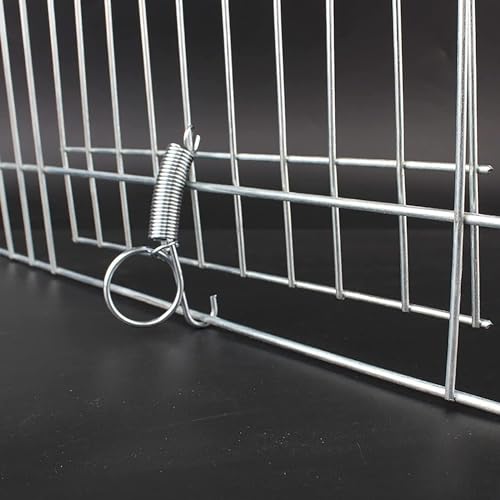Metal Spring Latch for Pet Cage Door, Fits Rabbit & Guinea Pig | 10-pack spring cage door latch hooks, metal finger design, secure lock for rabbit, dog, cat, parrot, guinea pig, bunny cages - color: 10