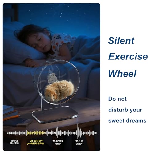 Hamster Wheel, Silent Running Exercise Wheel with Adjustable Stand for Hamster Guinea Pig Gerbil Hedgehog Small Animal Cage Accessories (Clear, 7.1inch) - size: 7.1inch